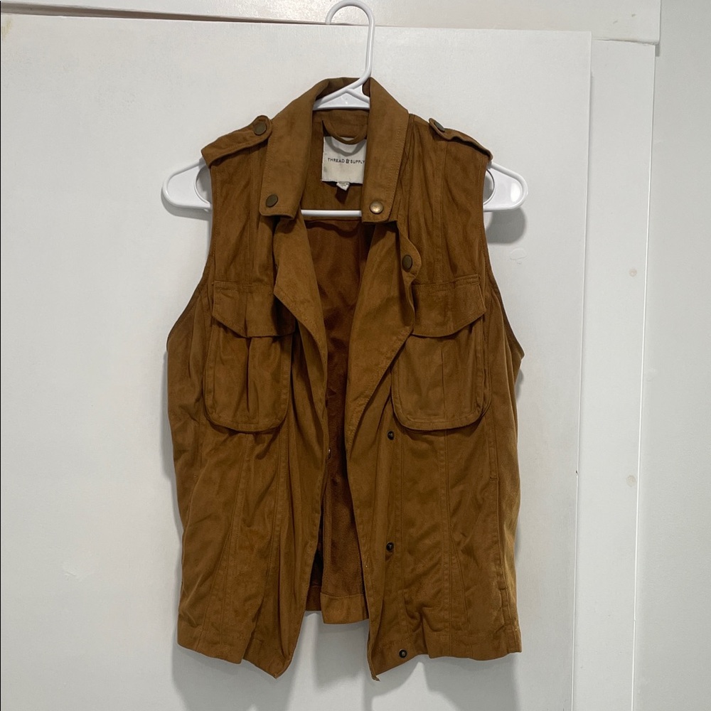 Thread & Supply Tan Sleeveless Vest